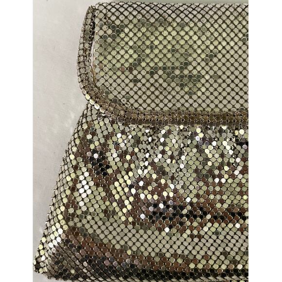 Vintage Whiting & Davis Co Bags-Silver Mesh Handbag-Clutch-Silk Lined-Elegant - Picture 3 of 7